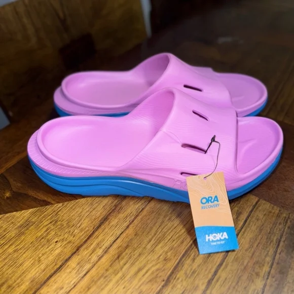 NWT Hoka U Ora Recivery Slide 3 Cyclamen / Coastal Sky Size W 11 / M 9 - Picture 4 of 8